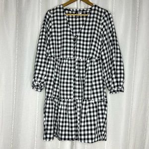 H&M houndstooth babydoll dress